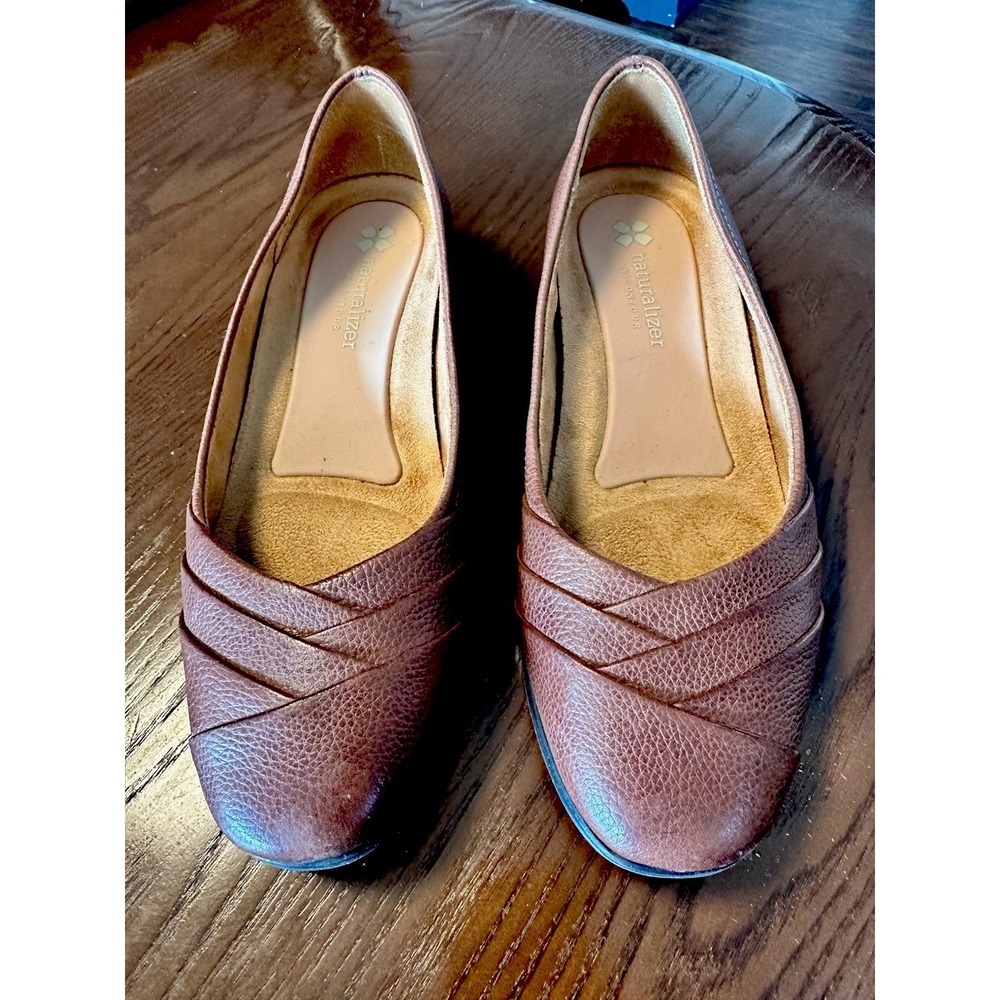 Naturalizer‎ Jaye Slip On Brown Leather Ballet Flats N5 Contour 8M